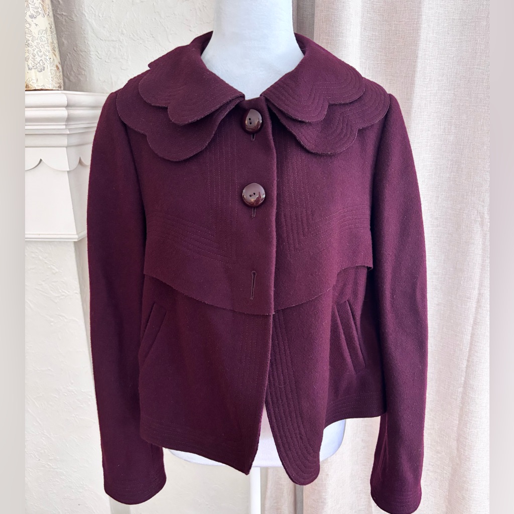 Moschino Woman’s Deep Purple Wool Jacket Size 10
